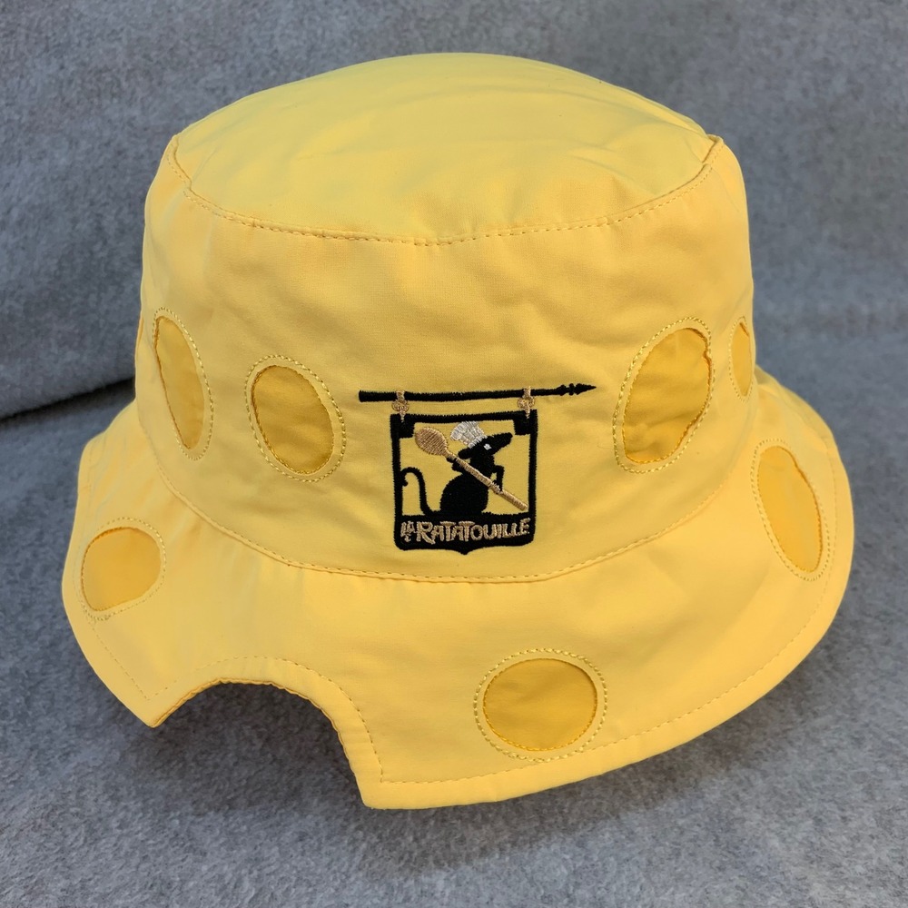 Ratatouille Remy Adult Unisex Yellow Disney Bucket Hat Swiss Cheese Design OSFA